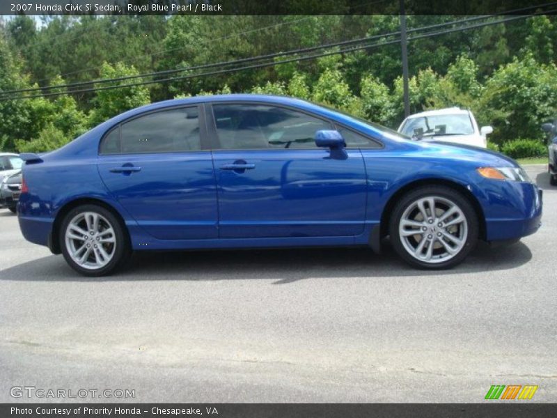 Royal Blue Pearl / Black 2007 Honda Civic Si Sedan