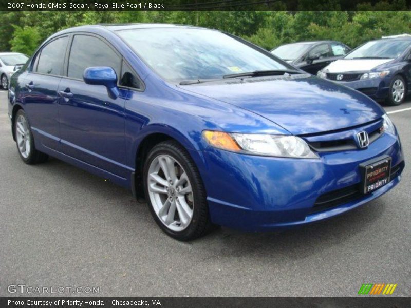 Royal Blue Pearl / Black 2007 Honda Civic Si Sedan