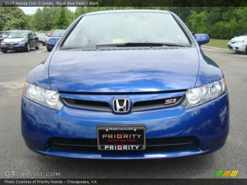 Royal Blue Pearl / Black 2007 Honda Civic Si Sedan