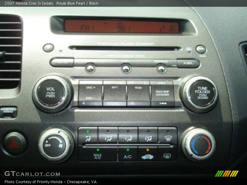 Royal Blue Pearl / Black 2007 Honda Civic Si Sedan