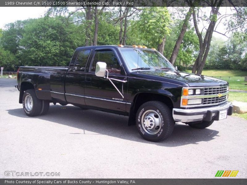 Black / Red 1989 Chevrolet C/K 3500 C3500 Silverado Extended Cab