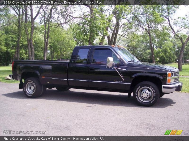 Black / Red 1989 Chevrolet C/K 3500 C3500 Silverado Extended Cab