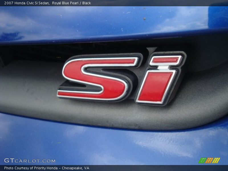 Royal Blue Pearl / Black 2007 Honda Civic Si Sedan