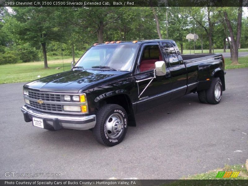 Black / Red 1989 Chevrolet C/K 3500 C3500 Silverado Extended Cab