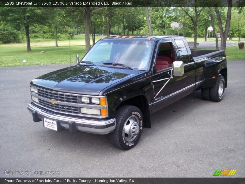 Black / Red 1989 Chevrolet C/K 3500 C3500 Silverado Extended Cab