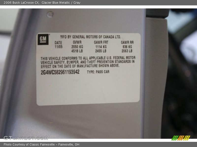 Glacier Blue Metallic / Gray 2006 Buick LaCrosse CX