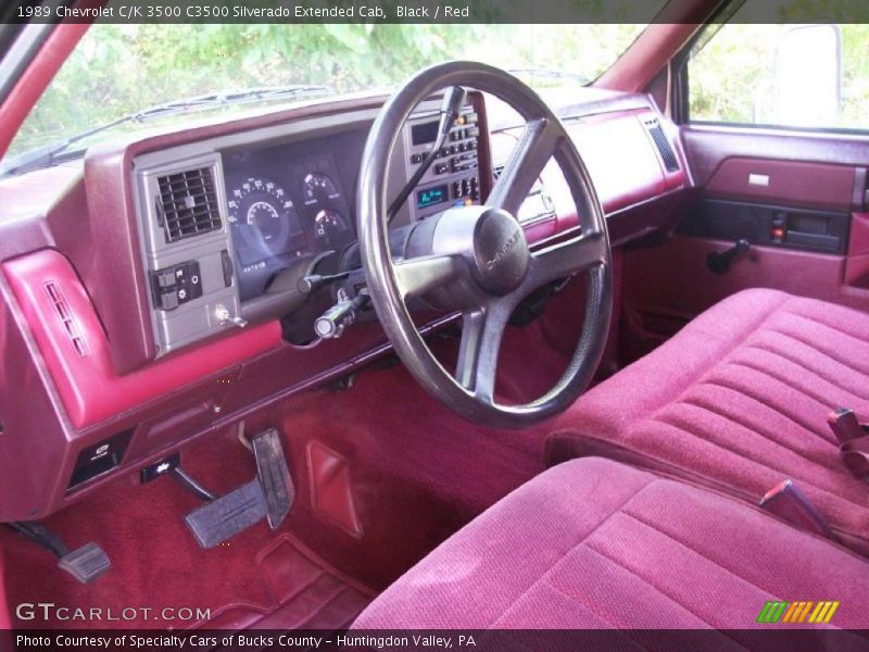 Black / Red 1989 Chevrolet C/K 3500 C3500 Silverado Extended Cab