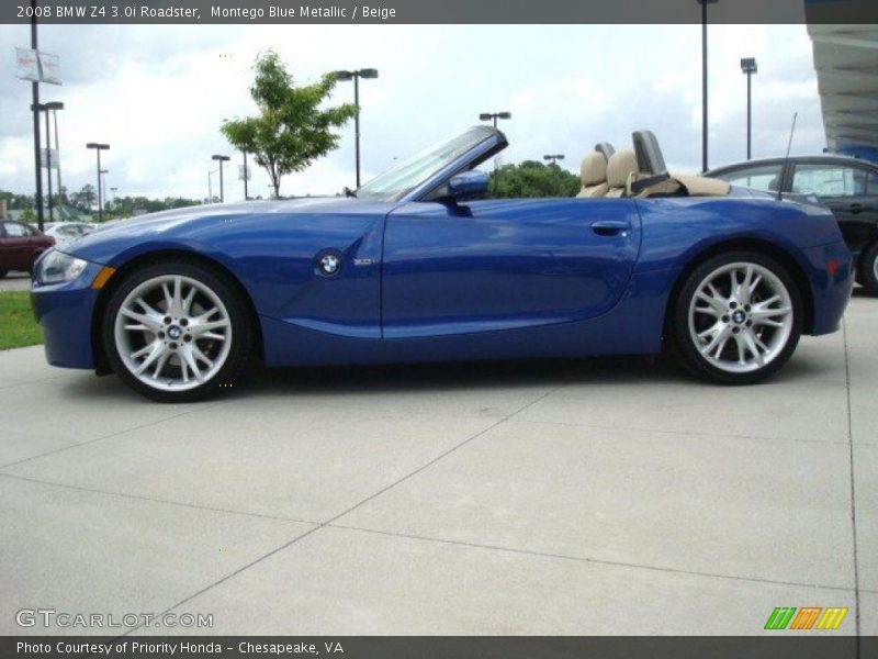 Montego Blue Metallic / Beige 2008 BMW Z4 3.0i Roadster