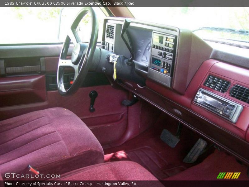 Black / Red 1989 Chevrolet C/K 3500 C3500 Silverado Extended Cab