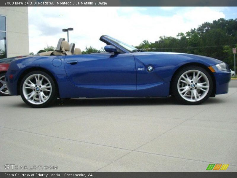 Montego Blue Metallic / Beige 2008 BMW Z4 3.0i Roadster