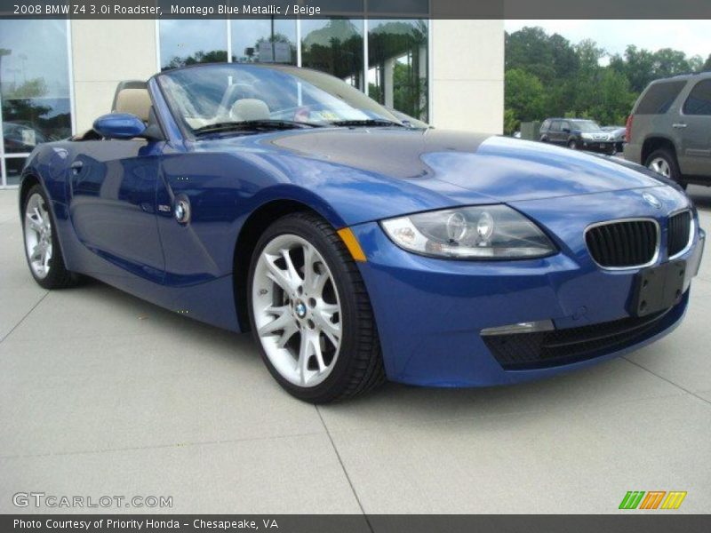 Montego Blue Metallic / Beige 2008 BMW Z4 3.0i Roadster