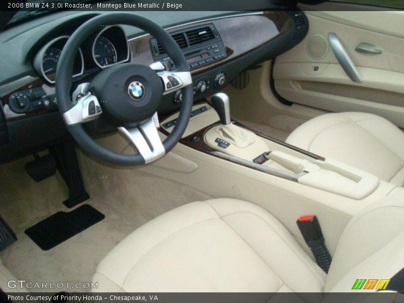 Montego Blue Metallic / Beige 2008 BMW Z4 3.0i Roadster