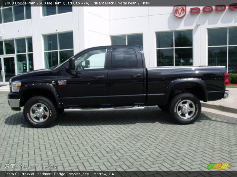 Brilliant Black Crystal Pearl / Khaki 2008 Dodge Ram 2500 Big Horn Quad Cab 4x4
