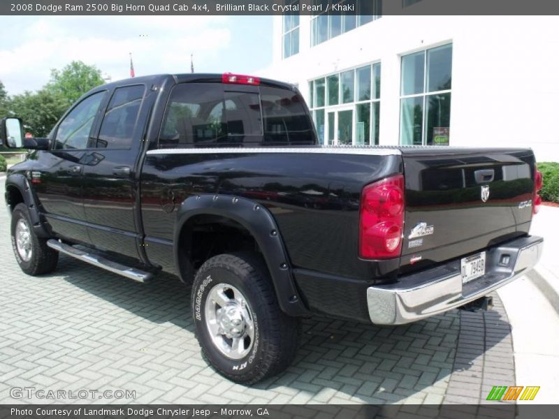 Brilliant Black Crystal Pearl / Khaki 2008 Dodge Ram 2500 Big Horn Quad Cab 4x4