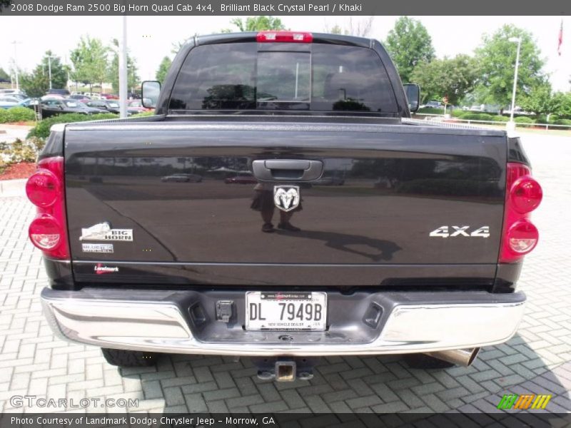 Brilliant Black Crystal Pearl / Khaki 2008 Dodge Ram 2500 Big Horn Quad Cab 4x4