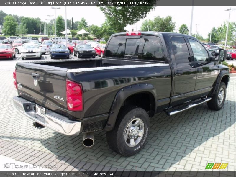 Brilliant Black Crystal Pearl / Khaki 2008 Dodge Ram 2500 Big Horn Quad Cab 4x4