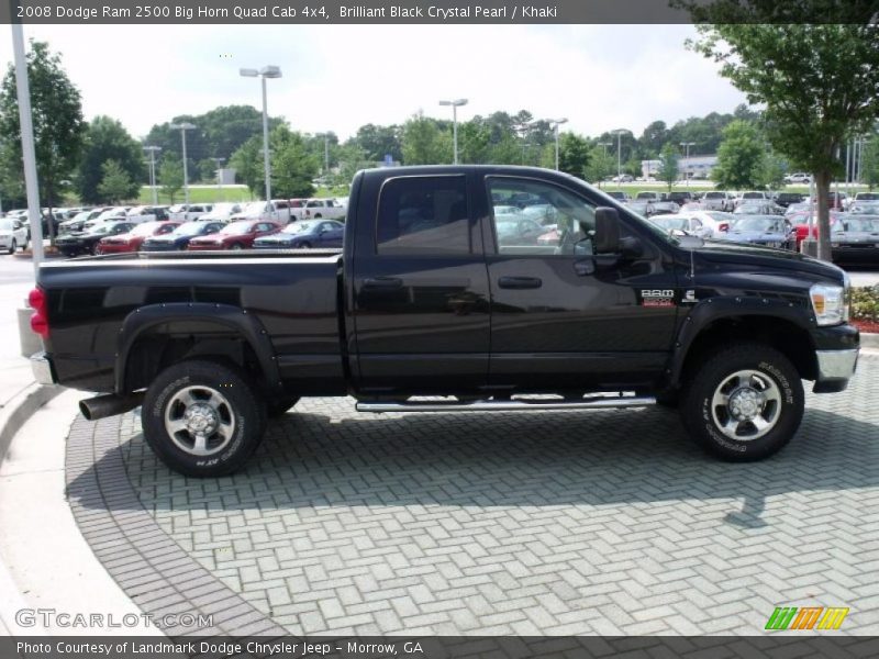 Brilliant Black Crystal Pearl / Khaki 2008 Dodge Ram 2500 Big Horn Quad Cab 4x4