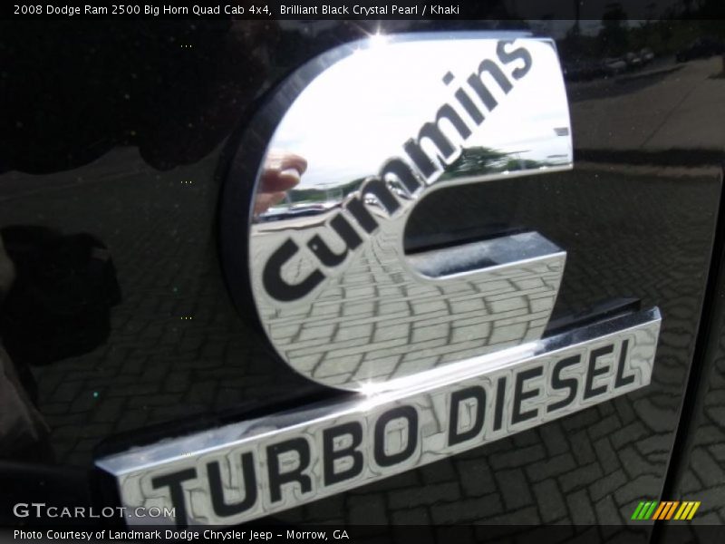 Brilliant Black Crystal Pearl / Khaki 2008 Dodge Ram 2500 Big Horn Quad Cab 4x4