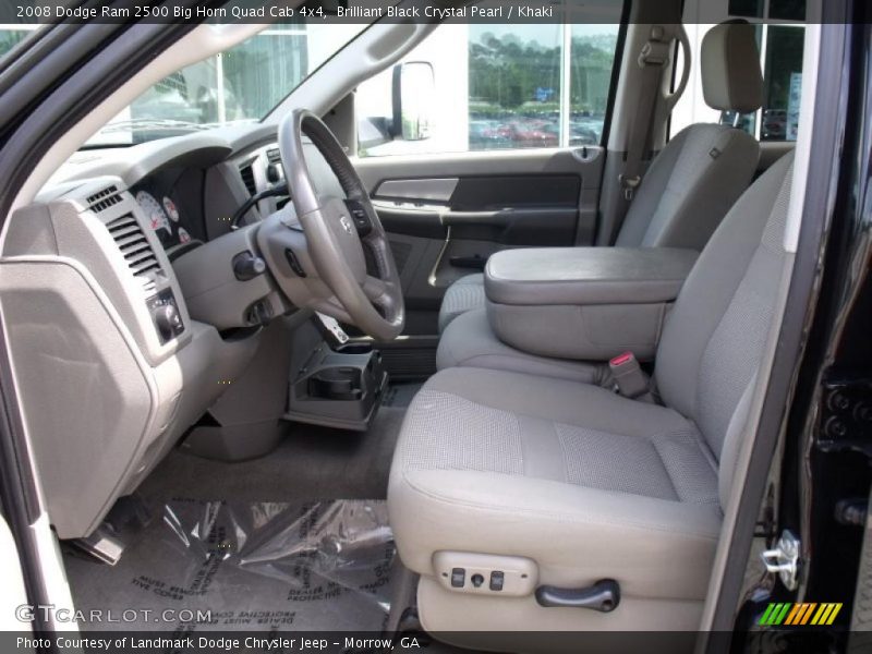 Brilliant Black Crystal Pearl / Khaki 2008 Dodge Ram 2500 Big Horn Quad Cab 4x4