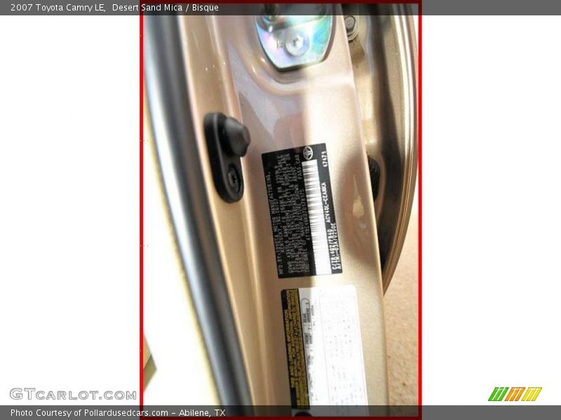 Desert Sand Mica / Bisque 2007 Toyota Camry LE