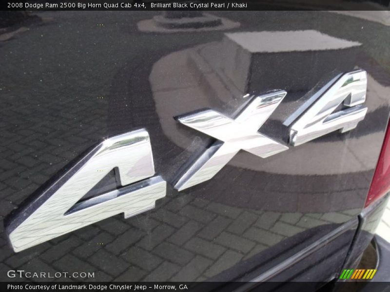 Brilliant Black Crystal Pearl / Khaki 2008 Dodge Ram 2500 Big Horn Quad Cab 4x4