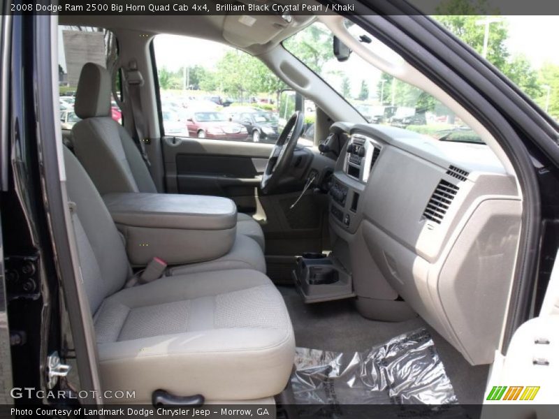 Brilliant Black Crystal Pearl / Khaki 2008 Dodge Ram 2500 Big Horn Quad Cab 4x4