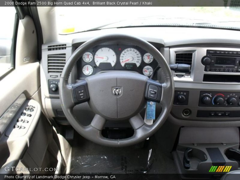 Brilliant Black Crystal Pearl / Khaki 2008 Dodge Ram 2500 Big Horn Quad Cab 4x4