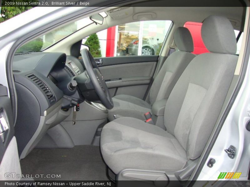 Brilliant Silver / Beige 2009 Nissan Sentra 2.0