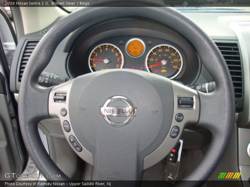 Brilliant Silver / Beige 2009 Nissan Sentra 2.0