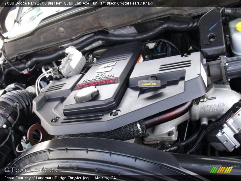 Brilliant Black Crystal Pearl / Khaki 2008 Dodge Ram 2500 Big Horn Quad Cab 4x4