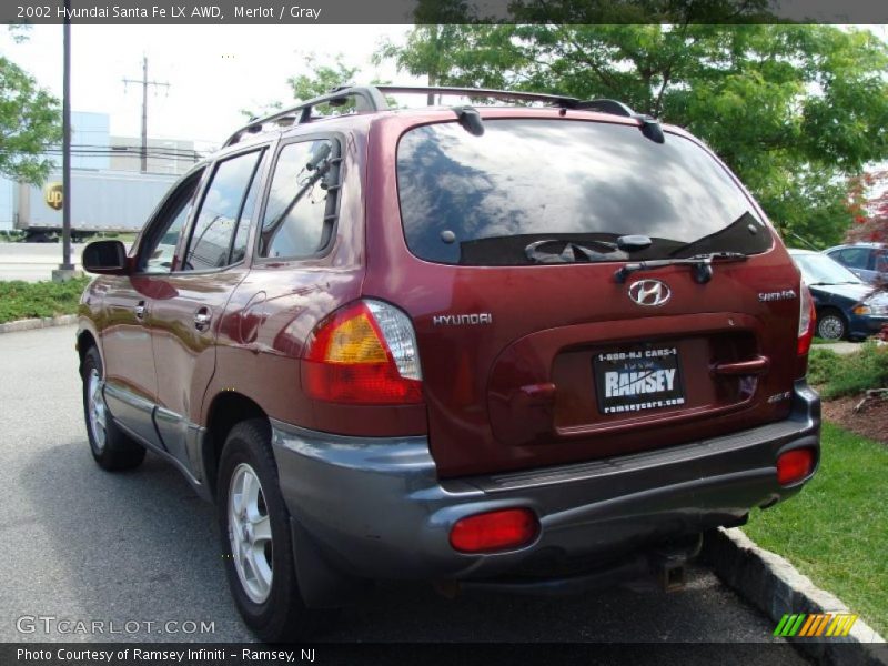 Merlot / Gray 2002 Hyundai Santa Fe LX AWD