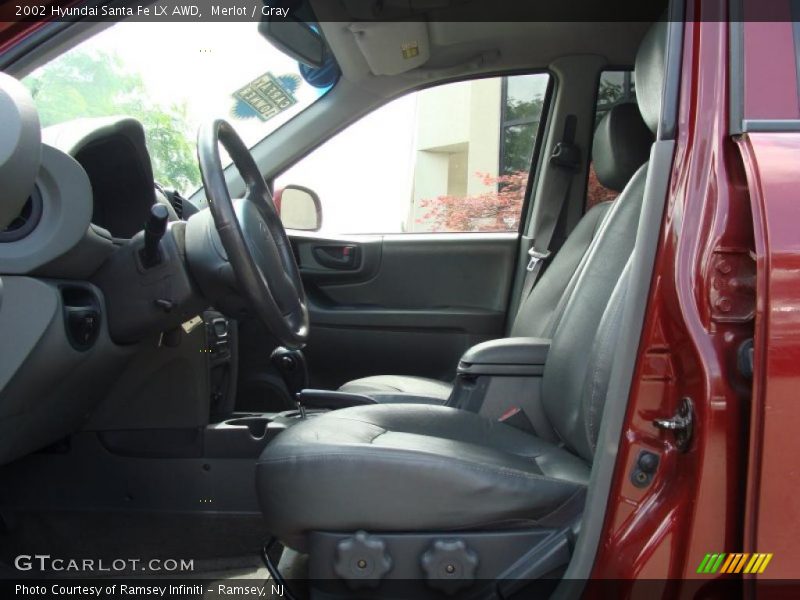 Merlot / Gray 2002 Hyundai Santa Fe LX AWD