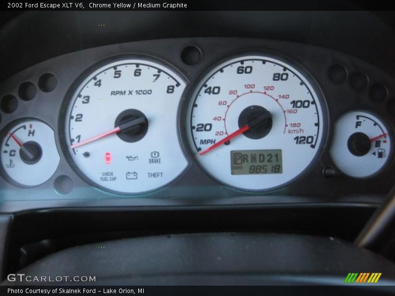 Chrome Yellow / Medium Graphite 2002 Ford Escape XLT V6