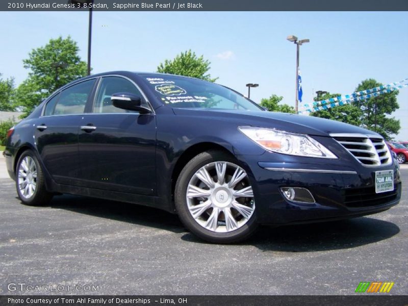 Sapphire Blue Pearl / Jet Black 2010 Hyundai Genesis 3.8 Sedan