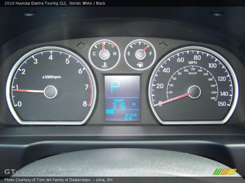Nordic White / Black 2010 Hyundai Elantra Touring GLS