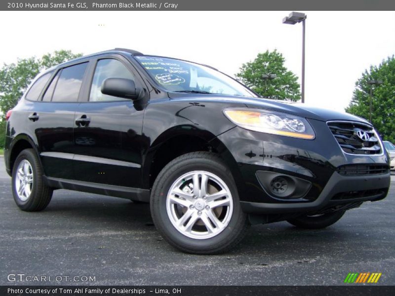 Phantom Black Metallic / Gray 2010 Hyundai Santa Fe GLS