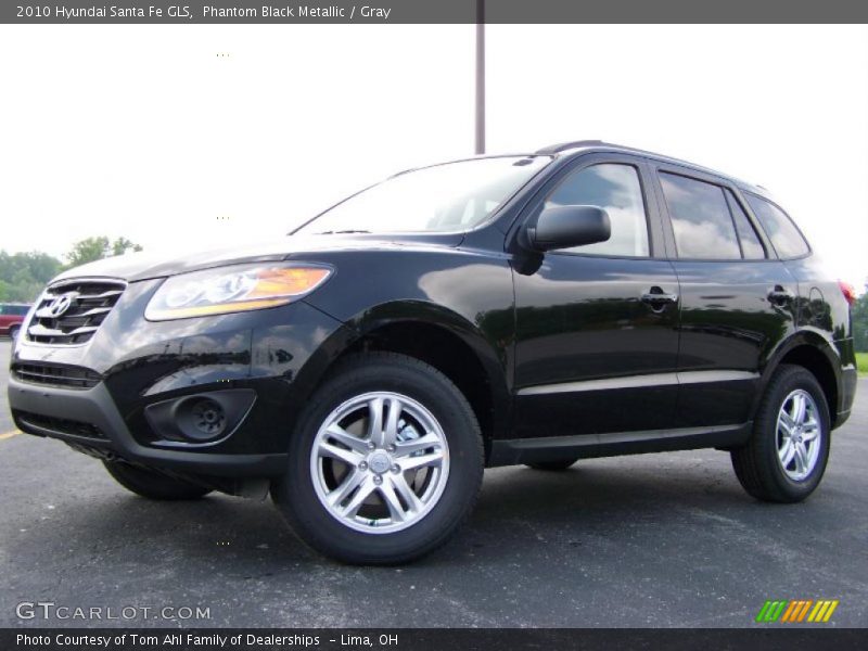 Phantom Black Metallic / Gray 2010 Hyundai Santa Fe GLS