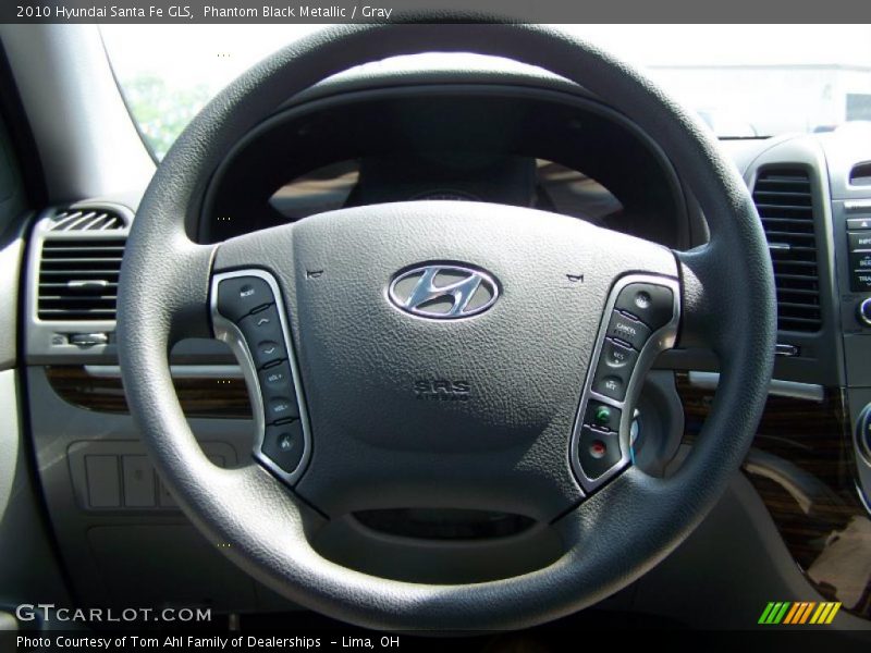 Phantom Black Metallic / Gray 2010 Hyundai Santa Fe GLS