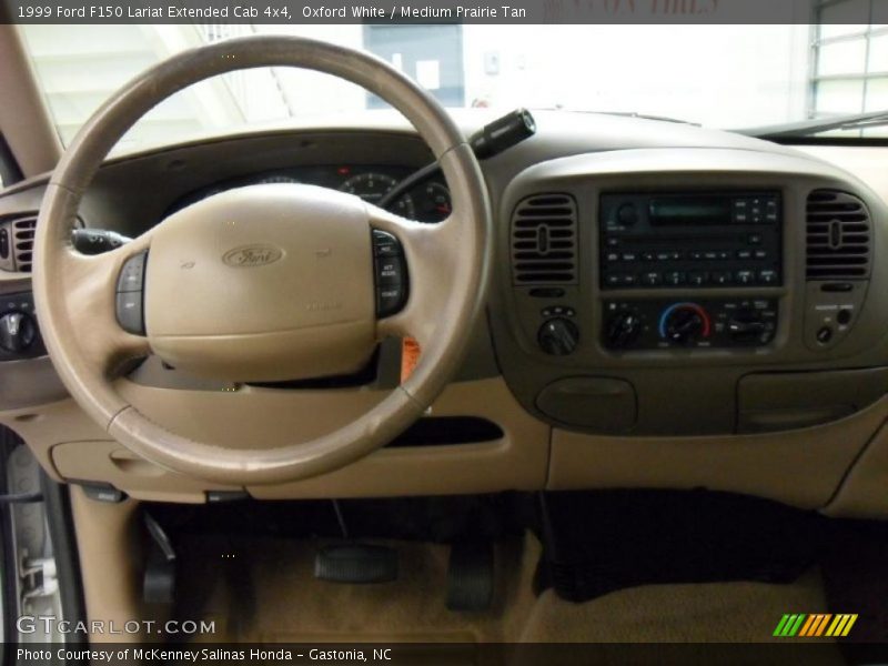 Oxford White / Medium Prairie Tan 1999 Ford F150 Lariat Extended Cab 4x4