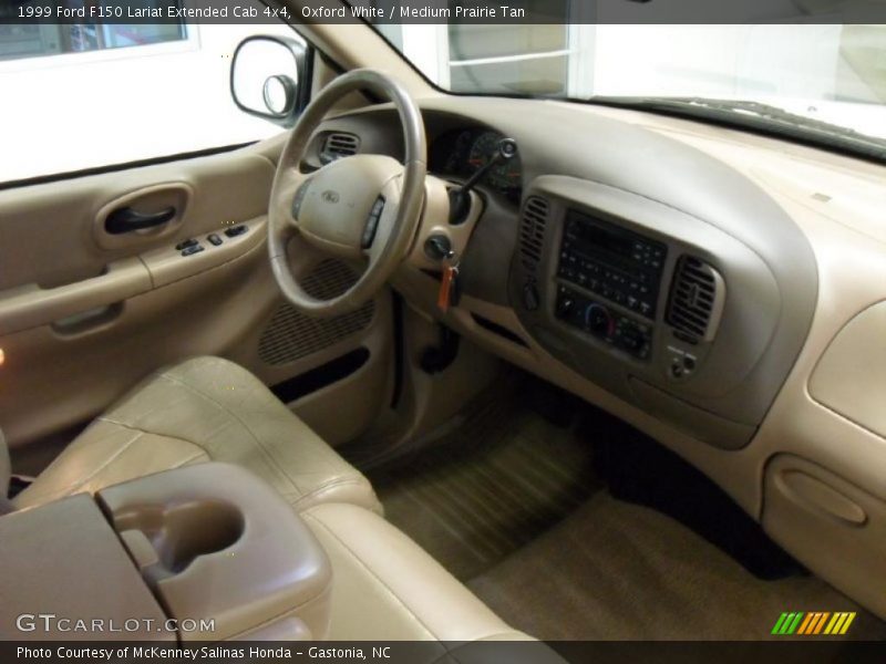 Oxford White / Medium Prairie Tan 1999 Ford F150 Lariat Extended Cab 4x4
