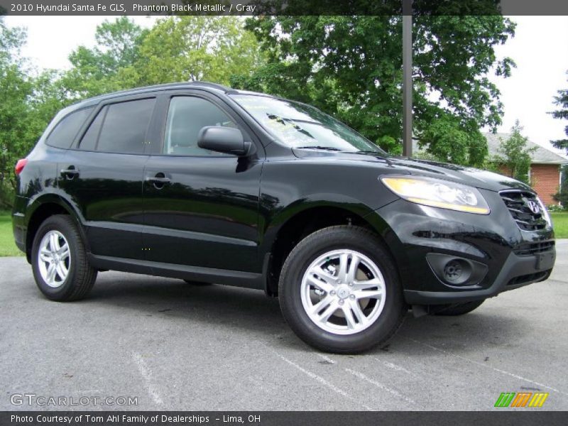 Phantom Black Metallic / Gray 2010 Hyundai Santa Fe GLS