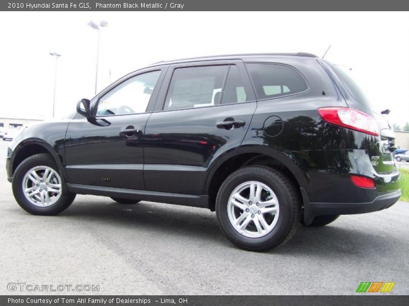 Phantom Black Metallic / Gray 2010 Hyundai Santa Fe GLS