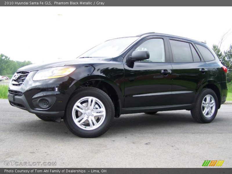 Phantom Black Metallic / Gray 2010 Hyundai Santa Fe GLS