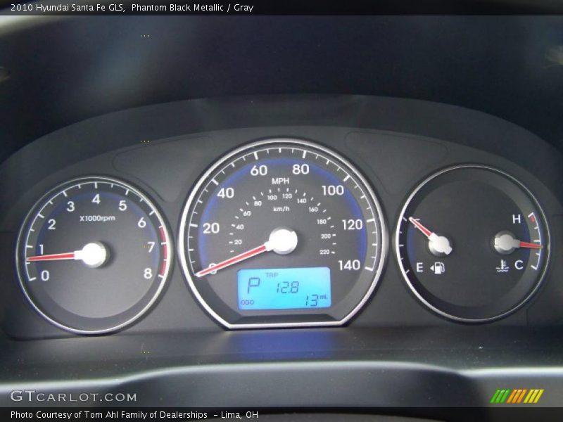 Phantom Black Metallic / Gray 2010 Hyundai Santa Fe GLS