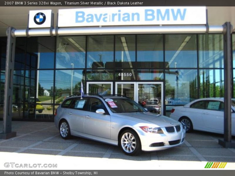 Titanium Silver Metallic / Black Dakota Leather 2007 BMW 3 Series 328xi Wagon