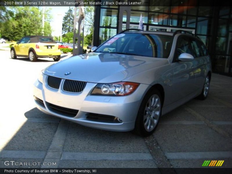 Titanium Silver Metallic / Black Dakota Leather 2007 BMW 3 Series 328xi Wagon