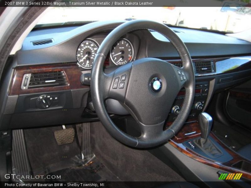 Titanium Silver Metallic / Black Dakota Leather 2007 BMW 3 Series 328xi Wagon