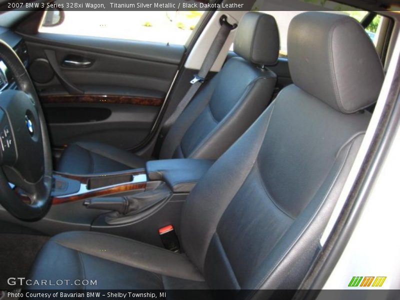 Titanium Silver Metallic / Black Dakota Leather 2007 BMW 3 Series 328xi Wagon
