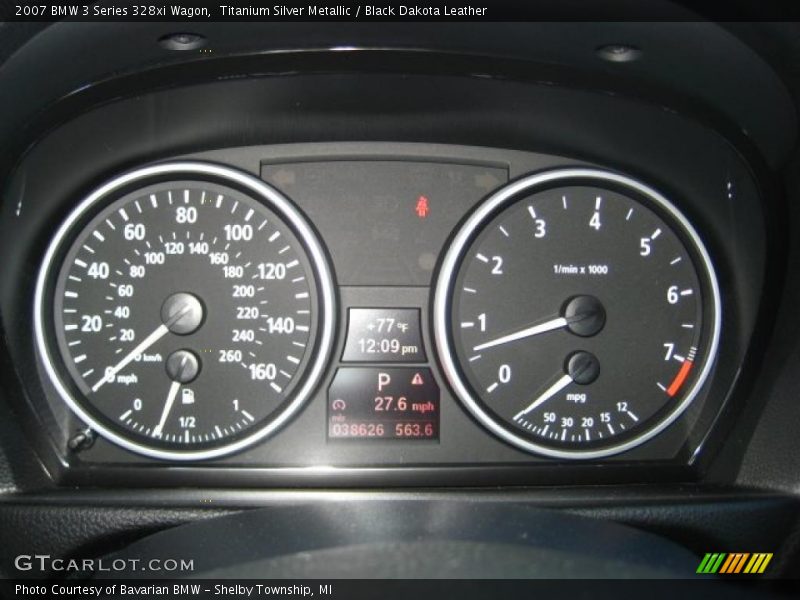 Titanium Silver Metallic / Black Dakota Leather 2007 BMW 3 Series 328xi Wagon