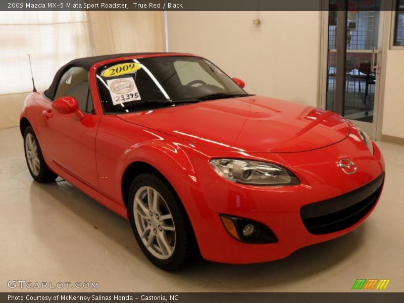 True Red / Black 2009 Mazda MX-5 Miata Sport Roadster